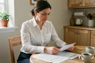 Femme préparant sa candidature pour un poste d'aide ménagère à domicile
